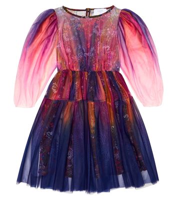 Paade Mode Floral ombré tulle-overlay dress