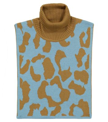 Paade Mode Intarsia-knit wool-blend shawl