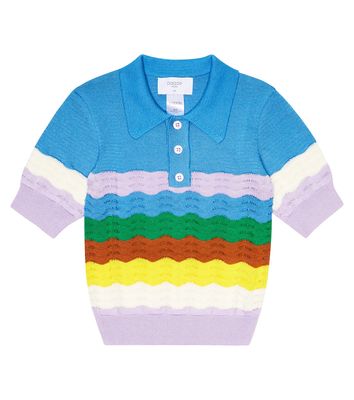 Paade Mode Pointelle-knit cotton polo shirt