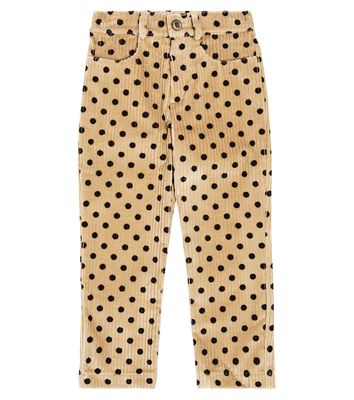 Paade Mode Polka-dot cotton corduroy wide-leg pants