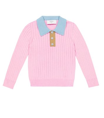 Paade Mode Rib-knit wool-blend polo shirt