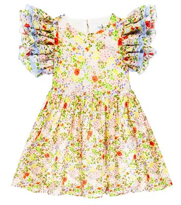 Paade Mode Ruffled floral cotton and silk dress