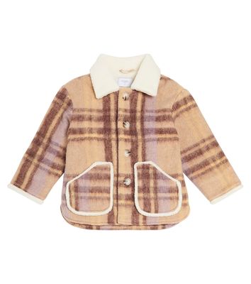 Paade Mode Teddy-trimmed checked coat