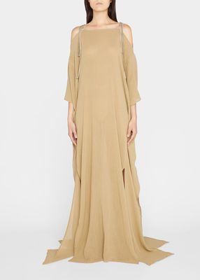 Paamul Cold-Shoulder Maxi Dress with a Handkerchief Hem