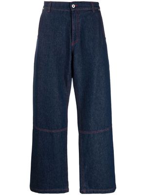 PACCBET contrast-stitch straight leg jeans - Blue