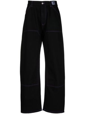 PACCBET contrast-stitching straight-leg jeans - Black