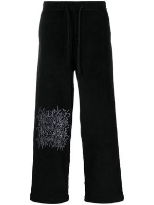 PACCBET embroidered-design corduroy trousers - Black