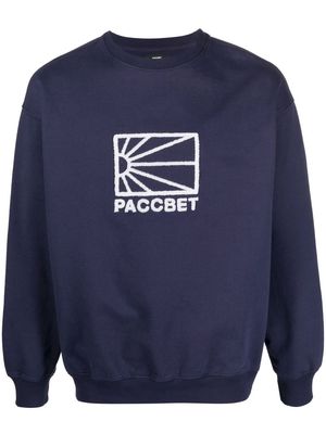 PACCBET embroidered-logo cotton sweatshirt - Blue