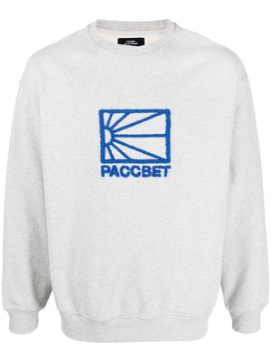 PACCBET embroidered-logo cotton sweatshirt - Grey