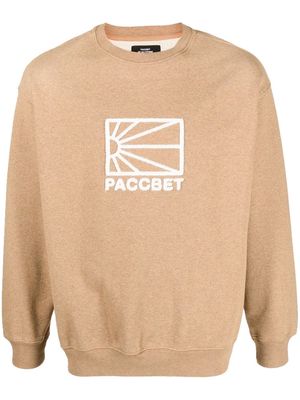 PACCBET embroidered-logo cotton sweatshirt - Neutrals