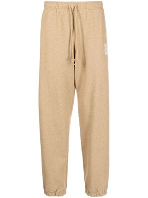 PACCBET embroidered-logo cotton track pants - Brown
