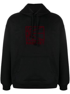 PACCBET flocked-logo cotton hoodie - Black