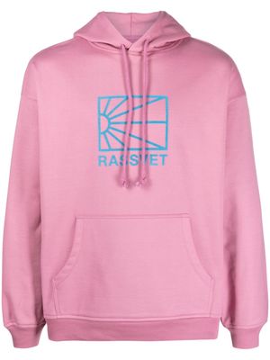 PACCBET flocked-logo cotton hoodie - Pink