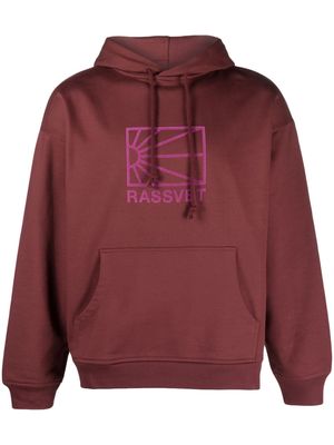 PACCBET flocked-logo cotton hoodie - Red