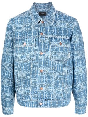 PACCBET geometric pattern jacket - Blue