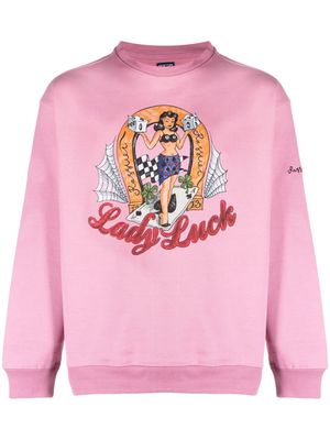 PACCBET graphic-print cotton sweatshirt - Pink
