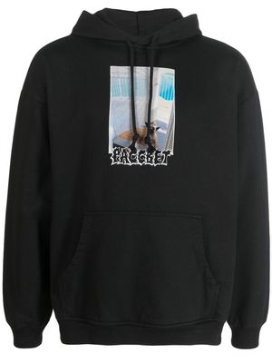 PACCBET graphic-print drawstring hoodie - Black