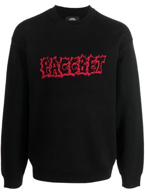 PACCBET intarsia-knit logo jumper - Black