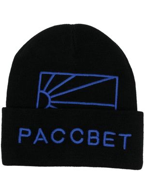PACCBET logo-embroidered beanie - Black