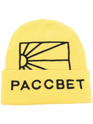PACCBET logo-embroidered beanie - Yellow