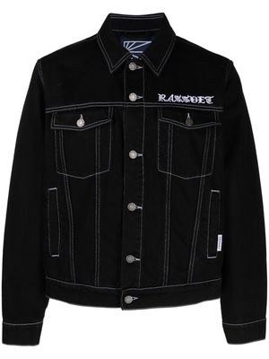 PACCBET logo-embroidered cotton denim jacket - Black