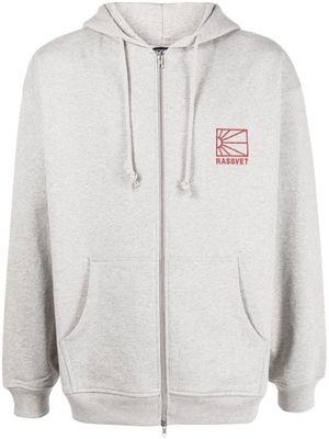 PACCBET logo-embroidered zip-up hoodie - Grey