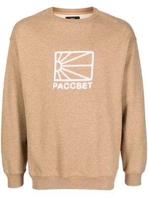 PACCBET logo-motif cotton sweatshirt - Brown