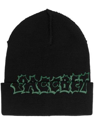 PACCBET logo-print beanie hat - Black
