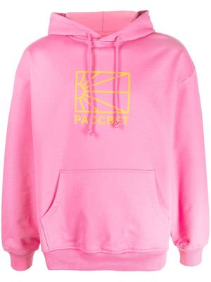 PACCBET logo print cotton hoodie - Pink