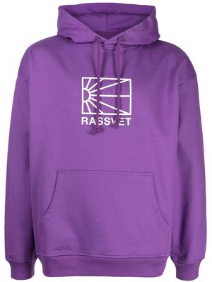 PACCBET logo-print cotton hoodie - Purple