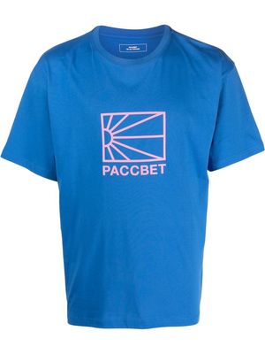 PACCBET logo-print detail T-shirt - Blue