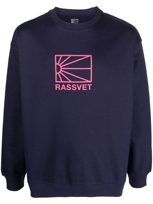 PACCBET logo print long-sleeved sweatshirt - Blue