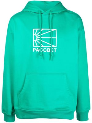 PACCBET logo-print pullover hoodie - Green