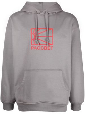 PACCBET logo-print pullover hoodie - Grey