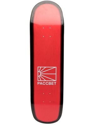 PACCBET logo-print skateboard deck - BLACK/RED