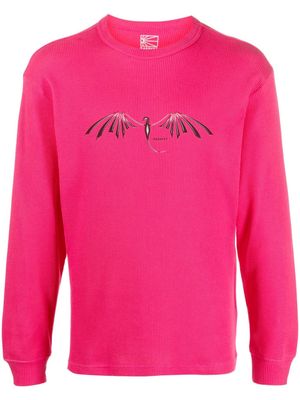 PACCBET logo-print waffle-knit T-shirt - Pink