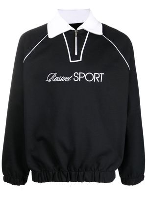 PACCBET logo-print zip-front rugby shirt - Black