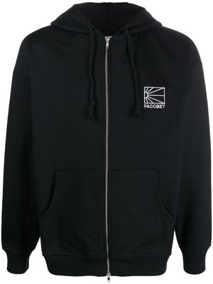 PACCBET logo-print zipped hoodie - Black