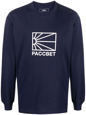 PACCBET metallic-logo long-sleeve T-shirt - Blue