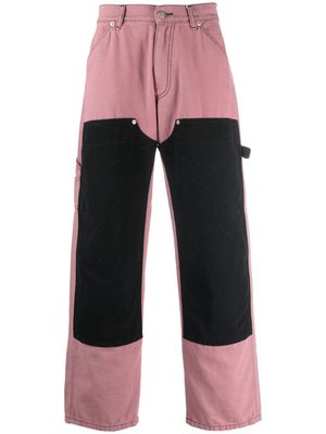 PACCBET mid-rise panelled cotton trousers - Pink