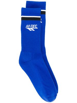 PACCBET ribbed logo socks - Blue