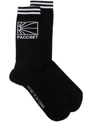 PACCBET side logo-print socks - Black