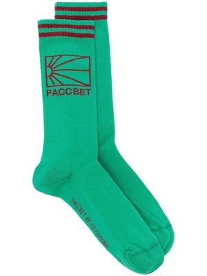 PACCBET side logo-print socks - Green