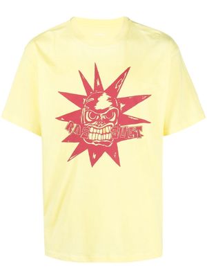 PACCBET skull-print cotton T-shirt - Yellow