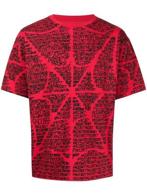 PACCBET web-print cotton T-shirt - Red
