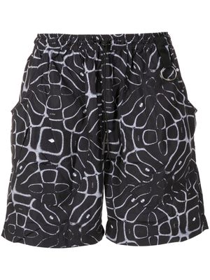 PACE abstract-print drawstring shorts - Black