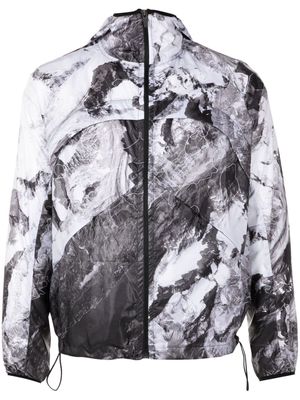 PACE abstract-print hooded jacket - Grey