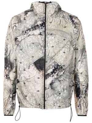 PACE abstract-print hooded jacket - Neutrals