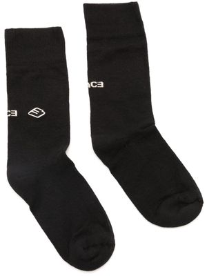 PACE logo-jacquard socks - Black