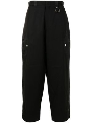 PACE mesh-panelled wide-leg wool trousers - Black